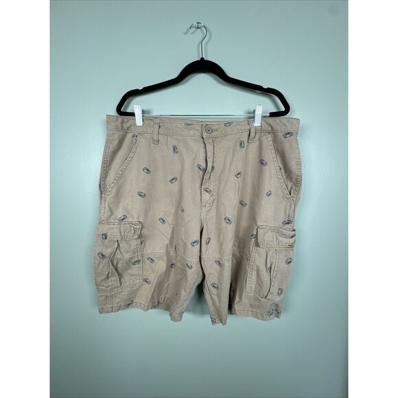 WRANGLER Cargo Shorts Men's 38 Relaxed Fit All Over Beer Can Print Camping BBQ - Picture 1 of 12